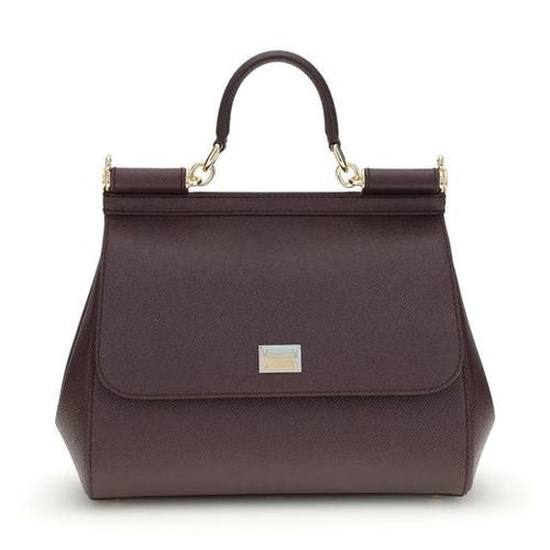 Dolce & Gabbana Bordeaux Calf Leather Bos Taurus Shoulder Bag