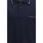Ferragamo Blue Cotton Polo Shirt
