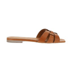 Saint Laurent Brown Calf Leather Bos Taurus Flat Sandals
