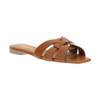 Saint Laurent Brown Calf Leather Bos Taurus Flat Sandals