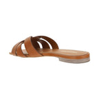 Saint Laurent Brown Calf Leather Bos Taurus Flat Sandals