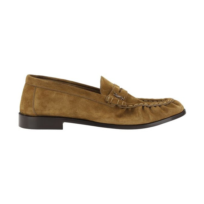 Saint Laurent Brown Calf Leather Bos Taurus Slip-On Loafers