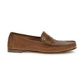 Versace Brown Calf Leather Bos Taurus Slip-On Loafers