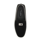 Dolce & Gabbana Black Calf Leather Bos Taurus Slip-On Loafers