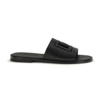 Dolce & Gabbana Black Calf Leather Bos Taurus Sandals