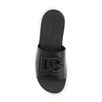 Dolce & Gabbana Black Calf Leather Bos Taurus Sandals