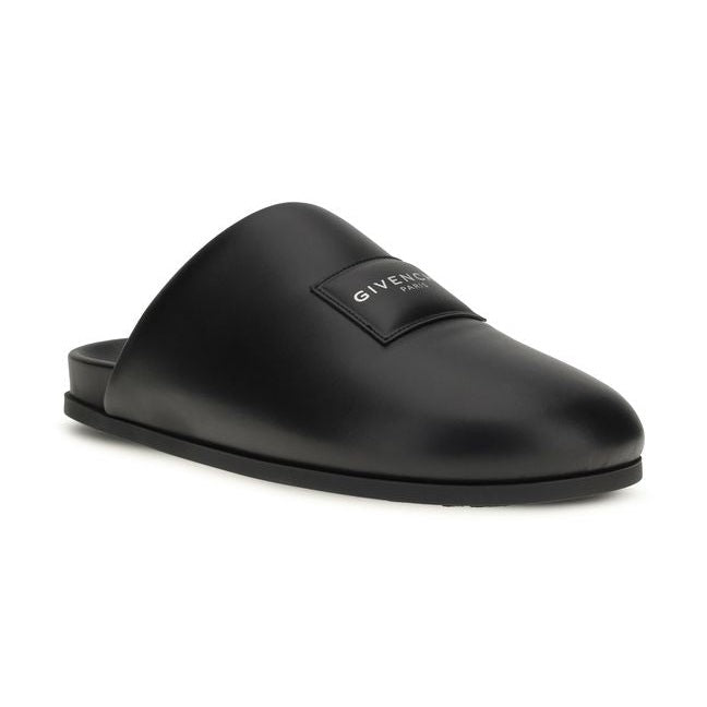 Givenchy Black Calf Leather Bos Taurus Mules
