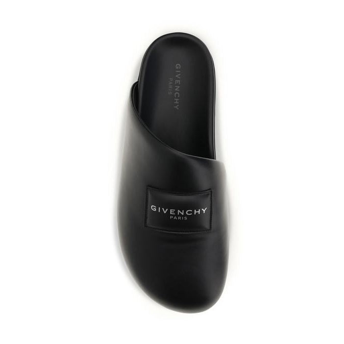 Givenchy Black Calf Leather Bos Taurus Mules