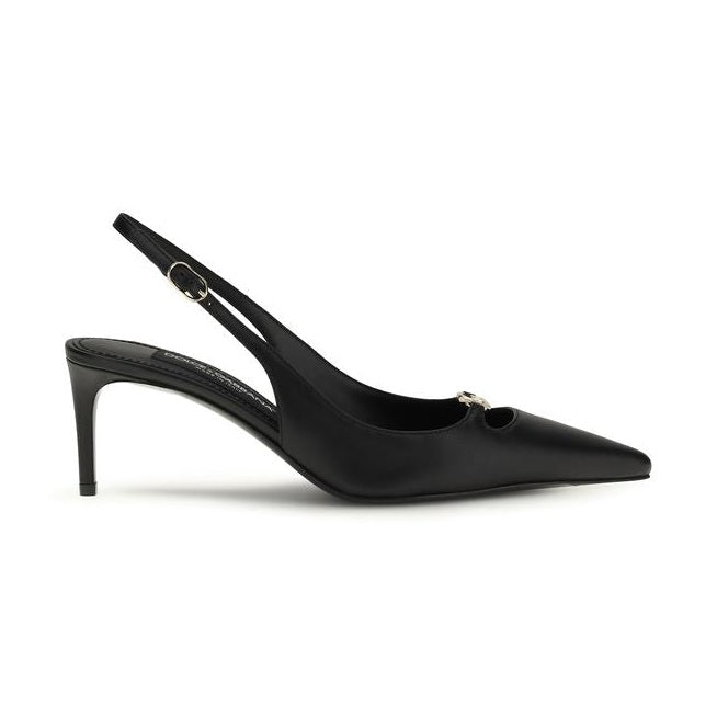 Dolce & Gabbana Black Calf Leather Bos Taurus High Heel Pumps