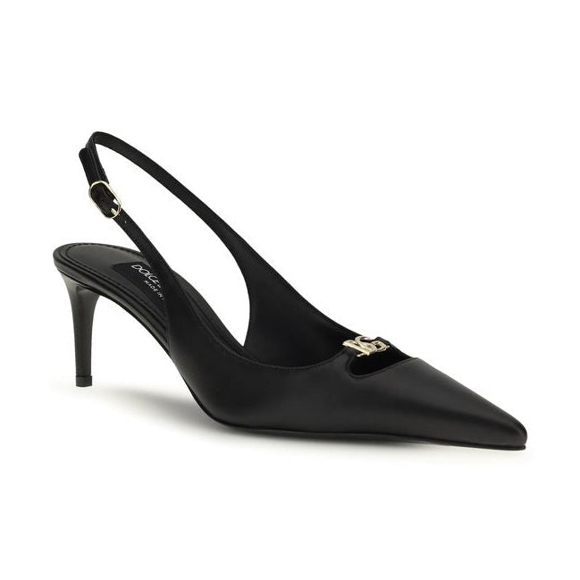 Dolce & Gabbana Black Calf Leather Bos Taurus High Heel Pumps