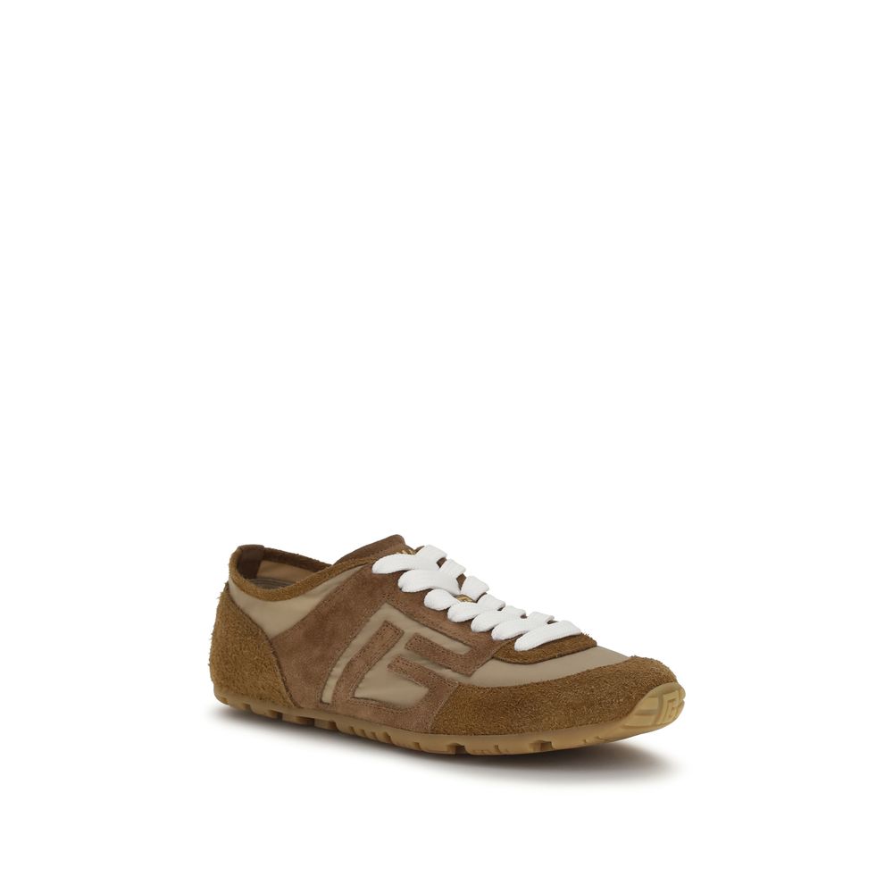 Balmain Beige Calf Leather Bos Taurus Athletic Sneakers