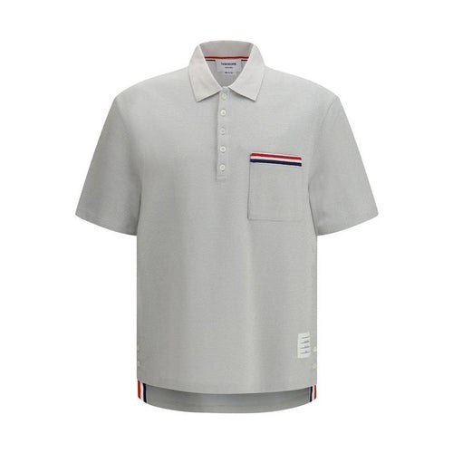 Thom Browne Gray Cotton Polo Shirt