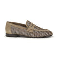 Brunello Cucinelli Beige Calf Leather Bos Taurus Slip-On Loafers