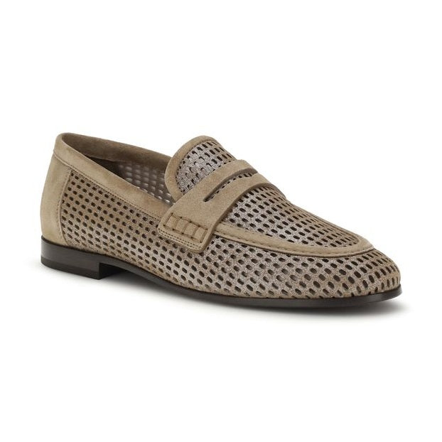 Brunello Cucinelli Beige Calf Leather Bos Taurus Slip-On Loafers