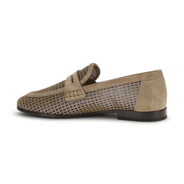 Brunello Cucinelli Beige Calf Leather Bos Taurus Slip-On Loafers