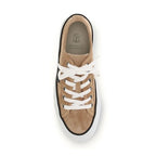 Brunello Cucinelli Beige Calf Leather Bos Taurus Low Top Sneakers