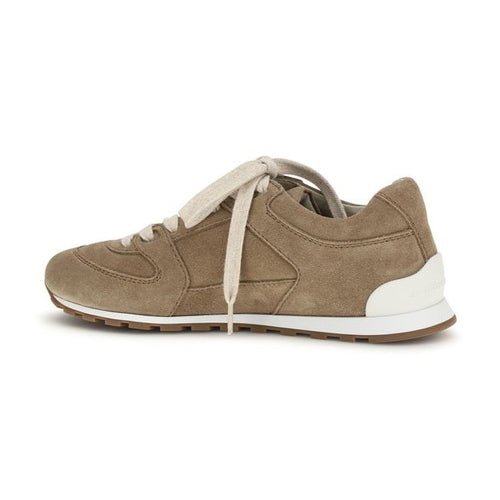 Brunello Cucinelli Beige Calf Leather Bos Taurus Low Top Sneakers