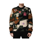 Dolce & Gabbana Multicolor Intarsia-Knit Camouflage Pullover Sweater