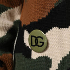 Dolce & Gabbana Multicolor Intarsia-Knit Camouflage Pullover Sweater