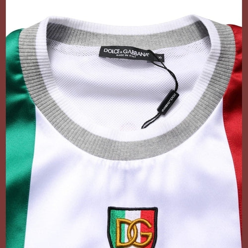 Dolce & Gabbana Multicolor Italia DG Logo Satin Tank T-shirt