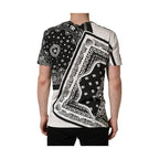 Dolce & Gabbana Black White Bandana Cotton Crew Neck  T-shirt