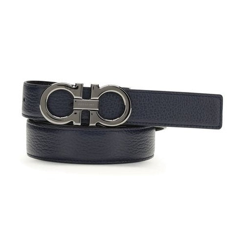 Ferragamo Blue Calf Leather Bos Taurus Regular Belt