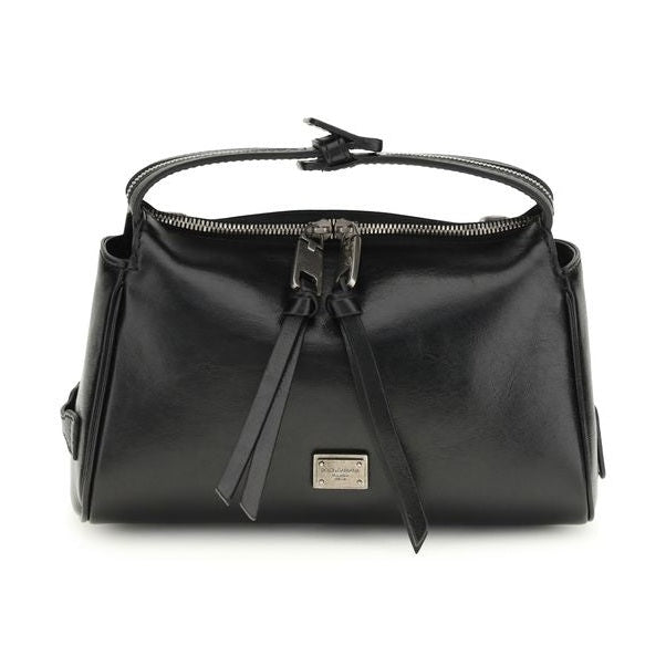 Dolce & Gabbana Black Calf Leather Bos Taurus Handbag