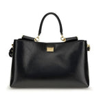 Dolce & Gabbana Black Calf Leather Bos Taurus Shoulder Bag