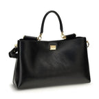 Dolce & Gabbana Black Calf Leather Bos Taurus Shoulder Bag