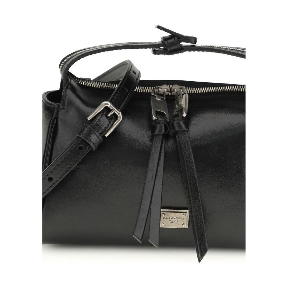 Dolce & Gabbana Black Calf Leather Bos Taurus Handbag