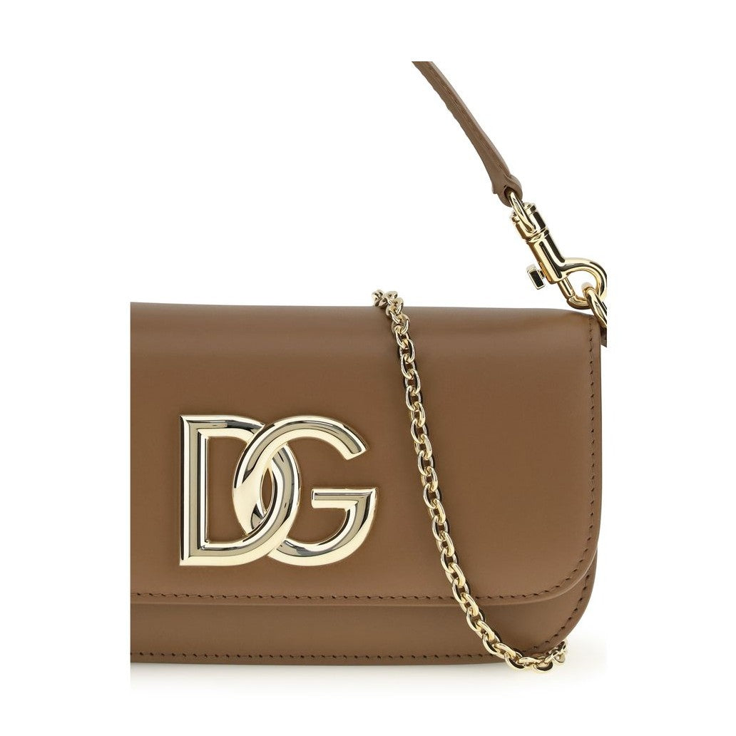 Dolce & Gabbana Brown Calf Leather Bos Taurus Handbag