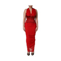 Dolce & Gabbana Red Halter Corset Sleeveless Sheath  Dress