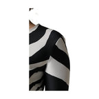 Dolce & Gabbana Black White Polyester Zebra Pattern Jumpsuit