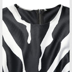 Dolce & Gabbana Black White Polyester Zebra Pattern Jumpsuit