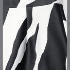 Dolce & Gabbana Black White Polyester Zebra Pattern Jumpsuit
