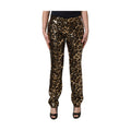 Gold Leopard Sequined Straight Trouser Pants