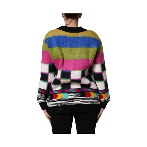 Dolce & Gabbana Multicolor Stripes V-neck Pullover Sweater