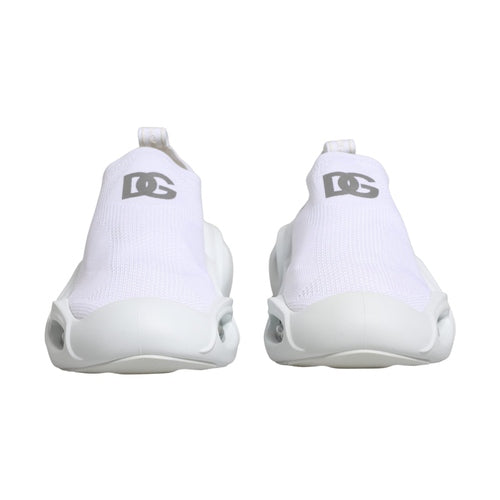 Dolce & Gabbana White Slip On Wave Low Top Sneakers Shoes