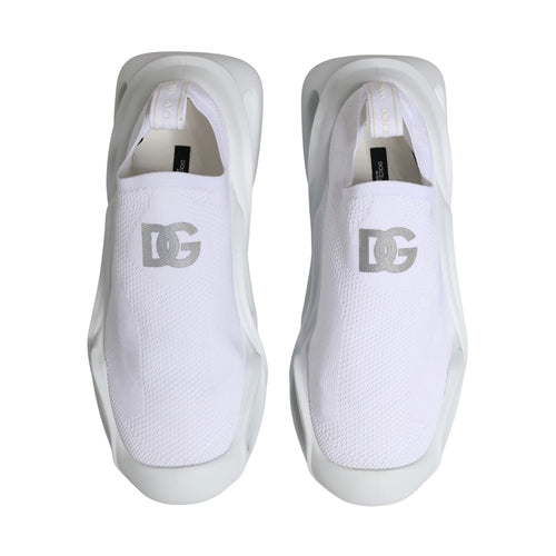 Dolce & Gabbana White Slip On Wave Low Top Sneakers Shoes