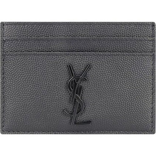 Saint Laurent Gray Calf Leather Bos Taurus Wallet