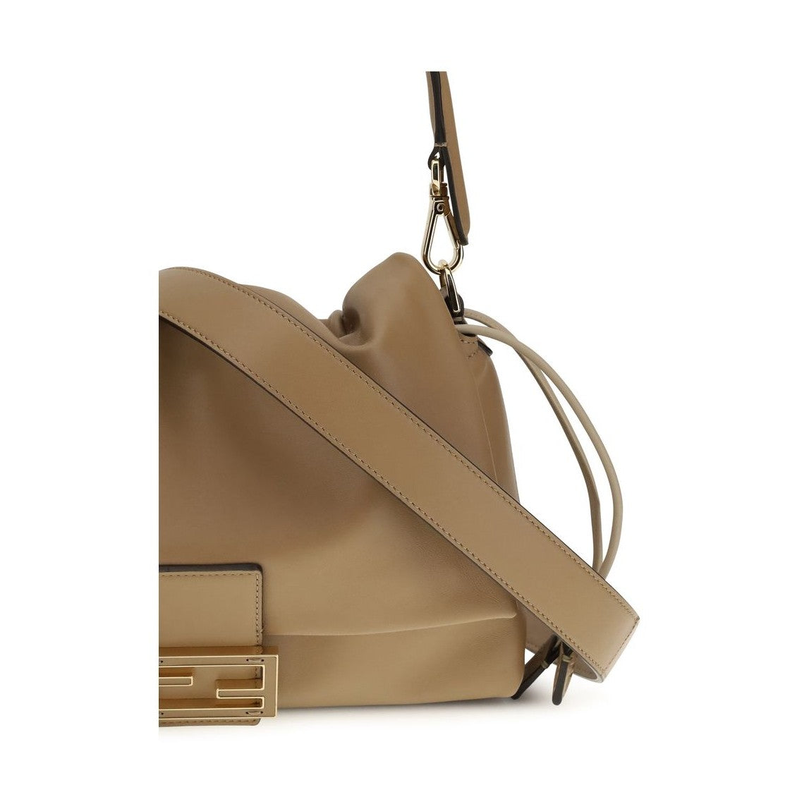 Fendi Beige Calf Leather Bos Taurus Shoulder Bag