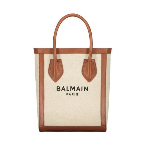 Balmain Brown Cotton Tote Bag