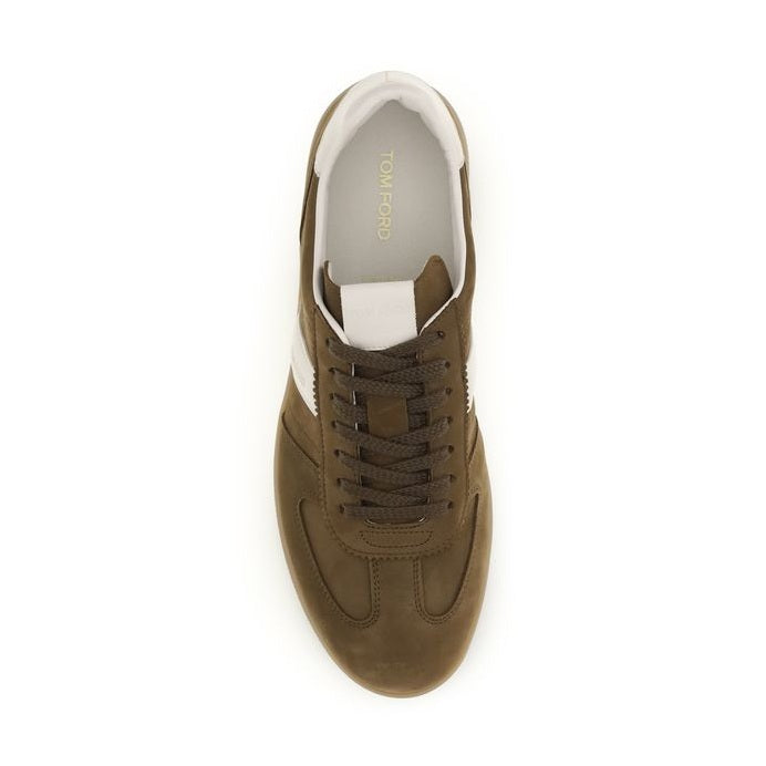 Tom Ford Brown Calf Leather Bos Taurus Low Top Sneakers