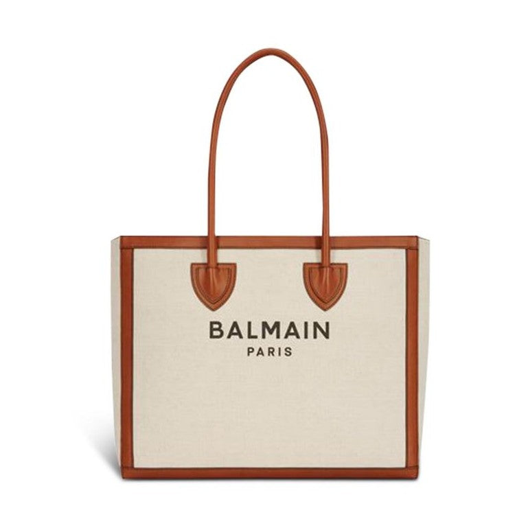 Balmain Beige Cotton Tote Bag