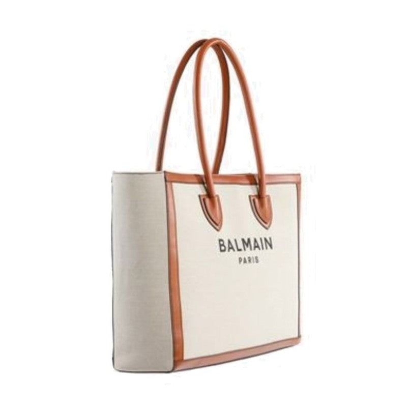 Balmain Beige Cotton Tote Bag