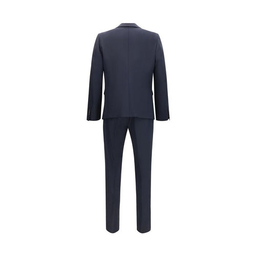 Dsquared² Blue Fleece Wool Two-Piece Suit