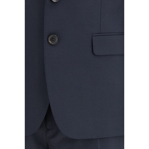 Dsquared² Blue Fleece Wool Two-Piece Suit
