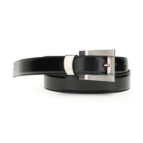 Versace Black Calf Leather Bos Taurus Regular Belt
