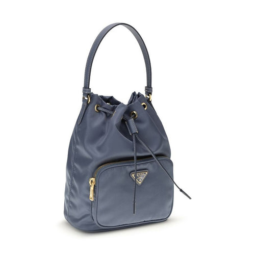 Prada Blue Recycled Polyamide Backet Bag