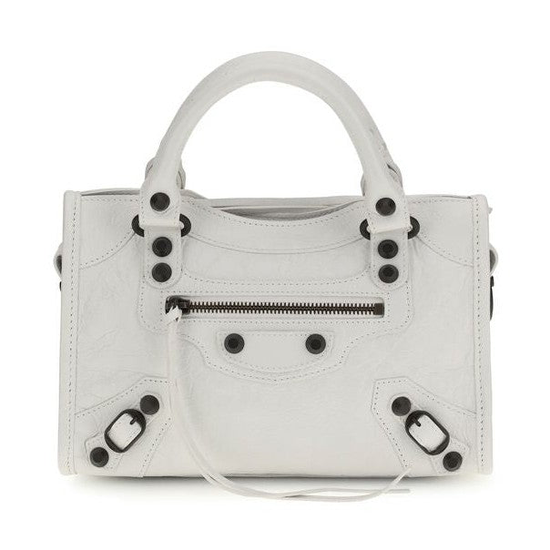 Balenciaga White Calf Leather Bos Taurus Handbag